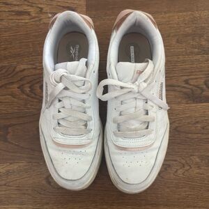 Reebok White & Rose Gold Sneakers